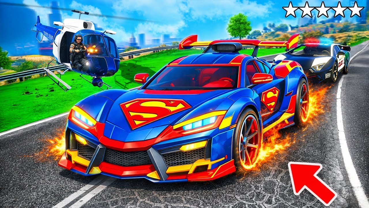 POLIZEI verfolgt OP SUPERMAN AUTO in GTA 5! (Polizei vs. Dieb)