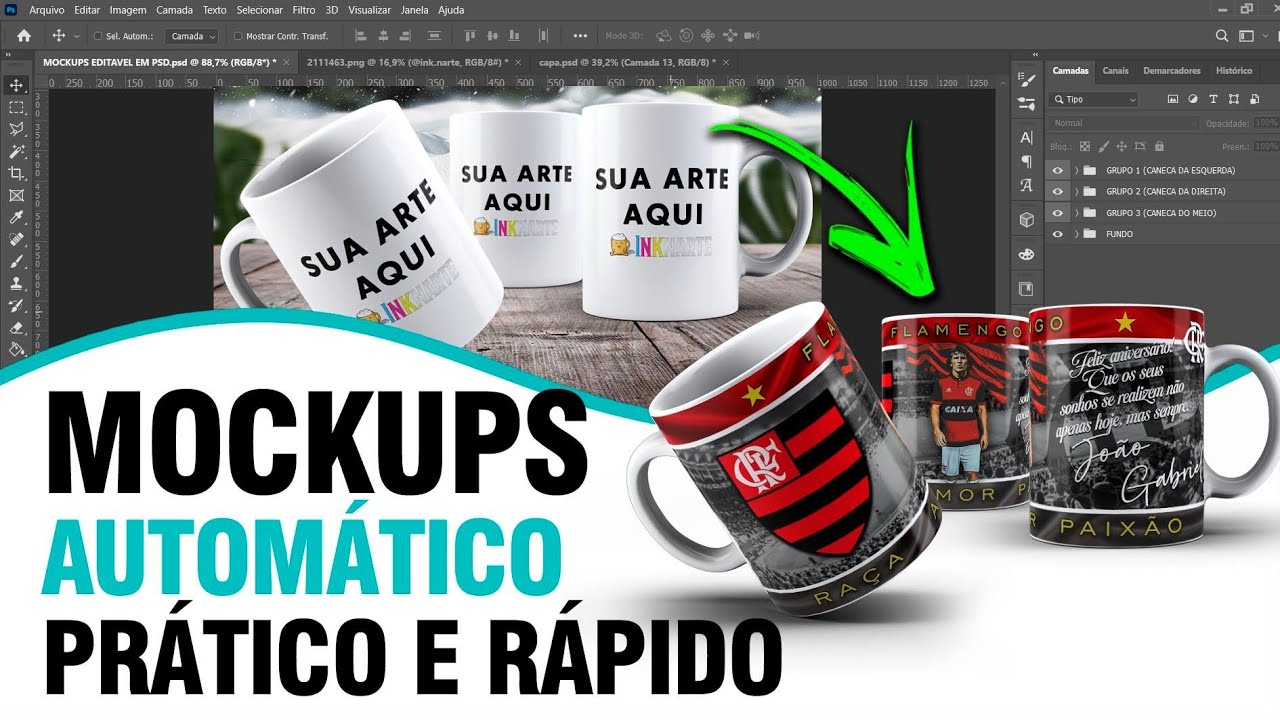 Como gerar mock-up automático para canecas