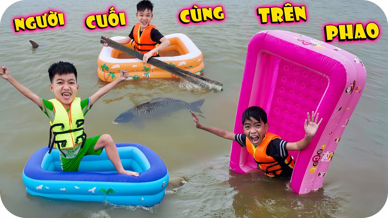 Thử Thách Người Cuối Cùng Trên Phao Bơi | Min Min TV Minh Khoa