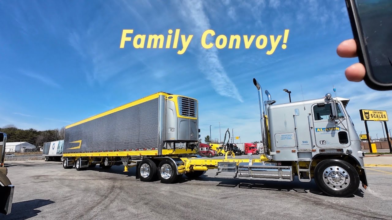 Truck convoy with my father and uncle!