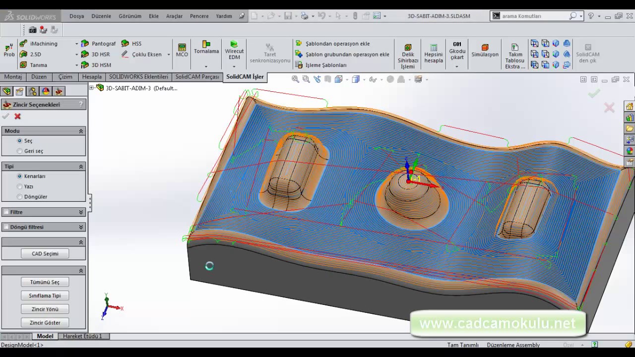 Solidcam 3D HSM Eşit Paso Scallop