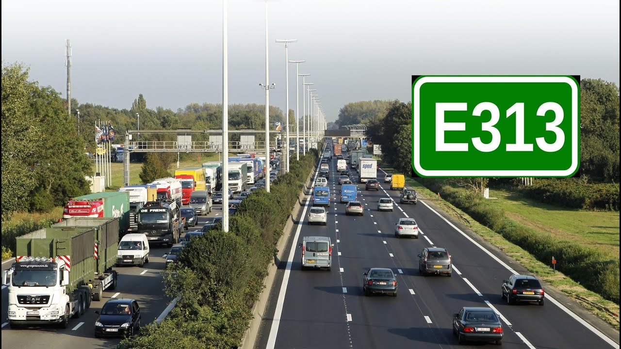 Driving from Antwerp to Hasselt on the E313.