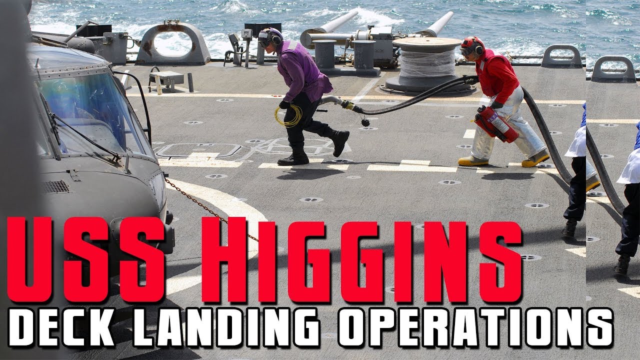 USS Higgins deck landing operations