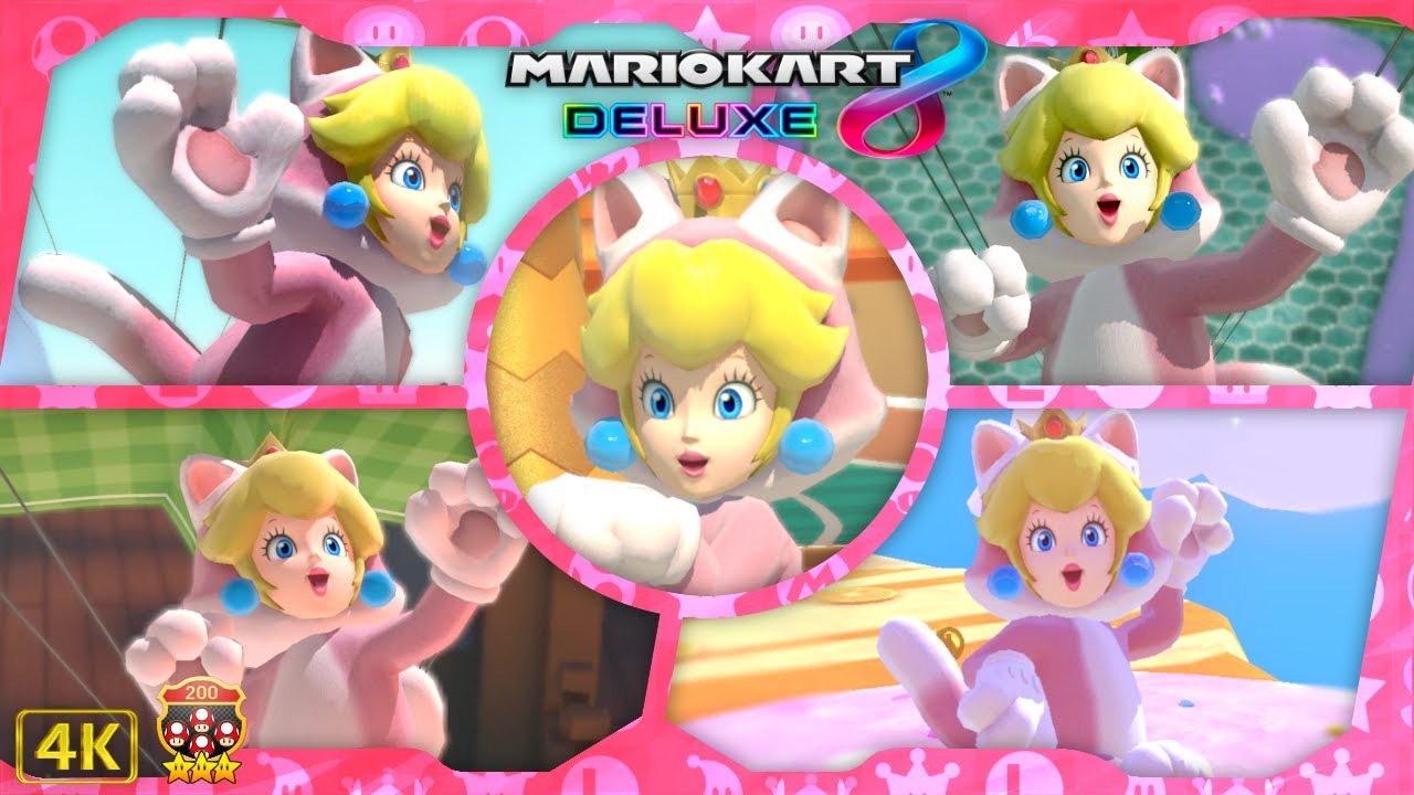 Mario Kart 8 Deluxe DLC ⁴ᴷ Full Booster Pass Course (200cc, All 12 DLC Cups) Cat Peach gameplay