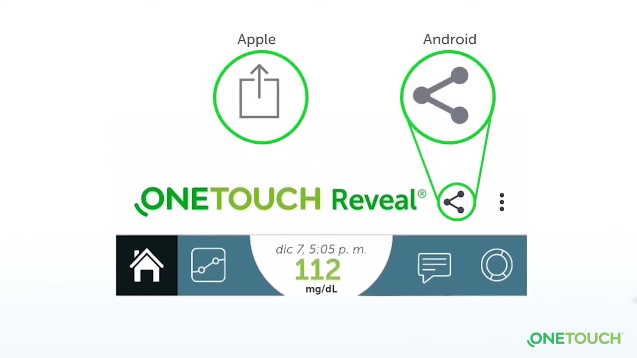 Utiliza OneTouch®  Select Plus Flex™️ junto con la APP OneTouch Reveal®