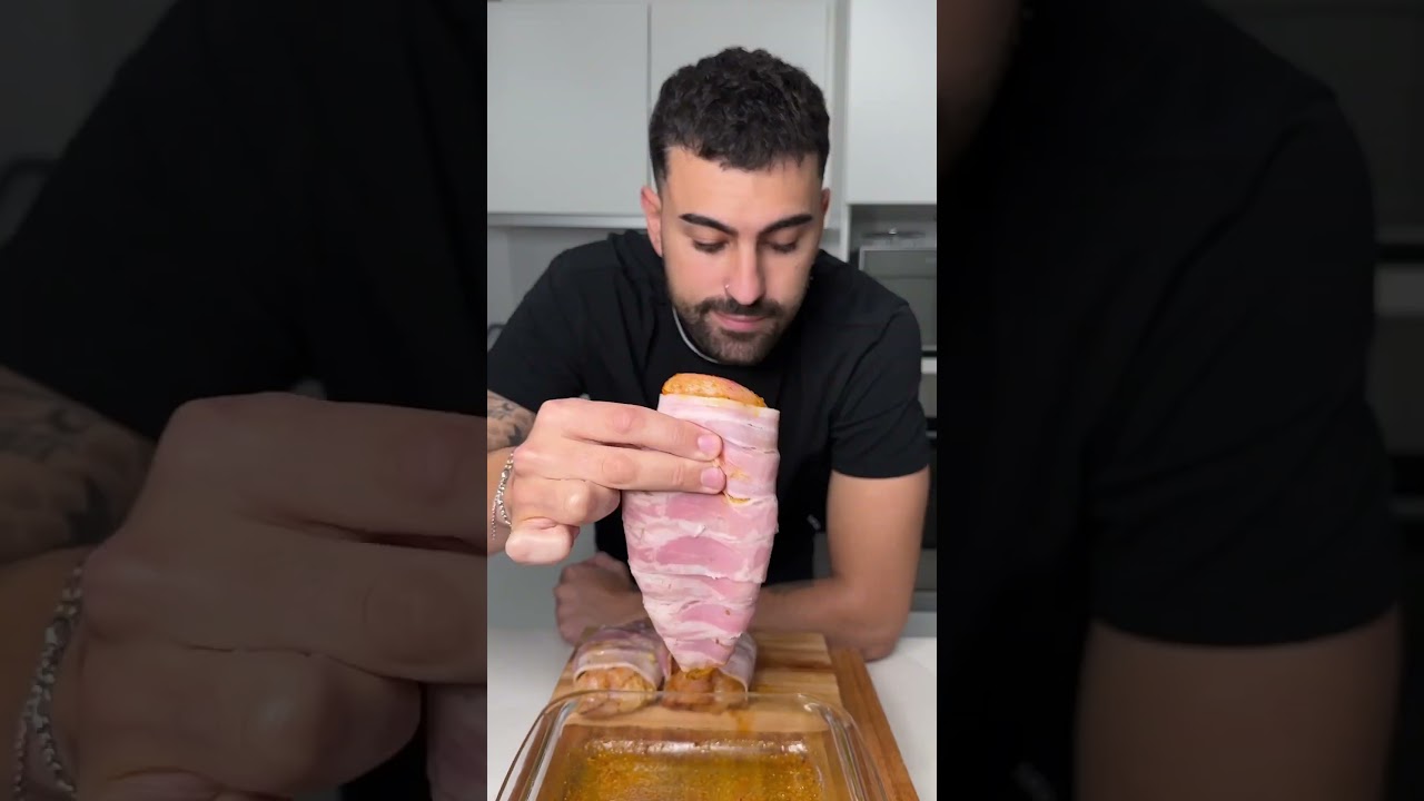 PECHUGA AL HORNO S&Uacute;PER JUGOSA: con queso y bacon! #shorts