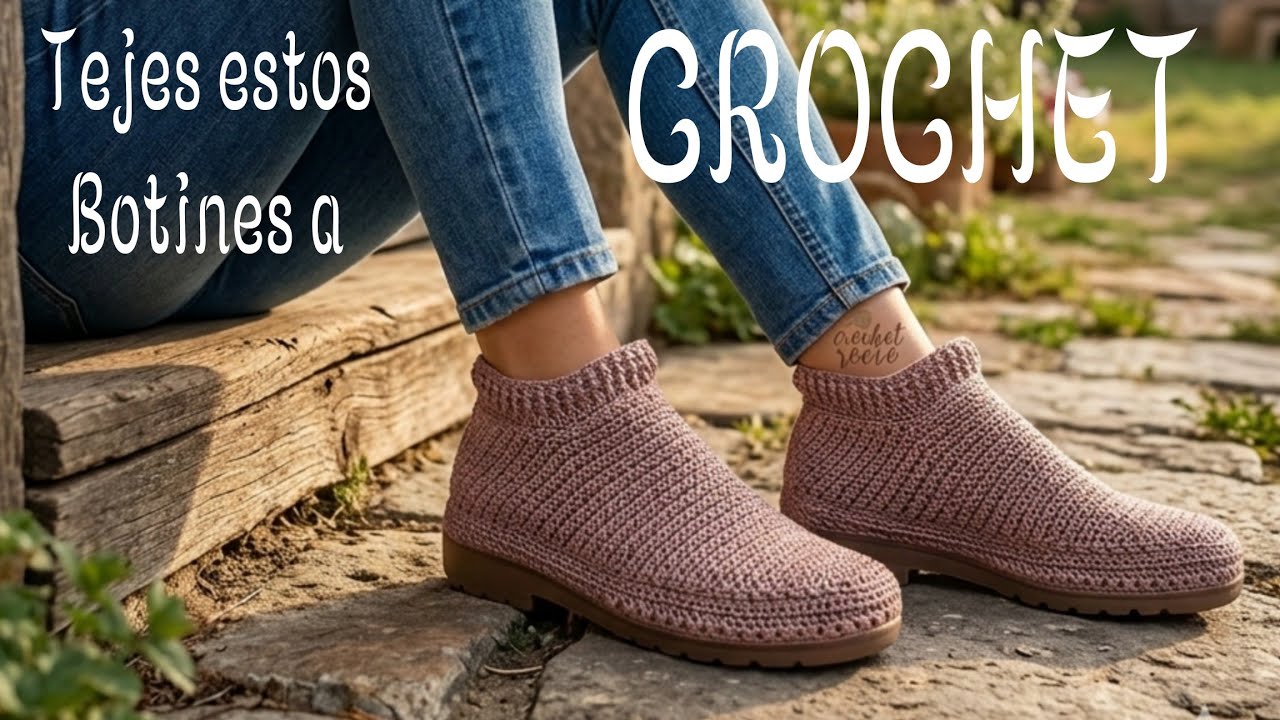Zapato Tejido a Crochet con talón 