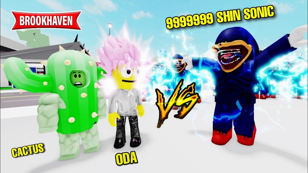 CACTUS ET ODA VS 999999999 SHIN SONIC ULTIME ! BROOKHAVEN - ROBLOX