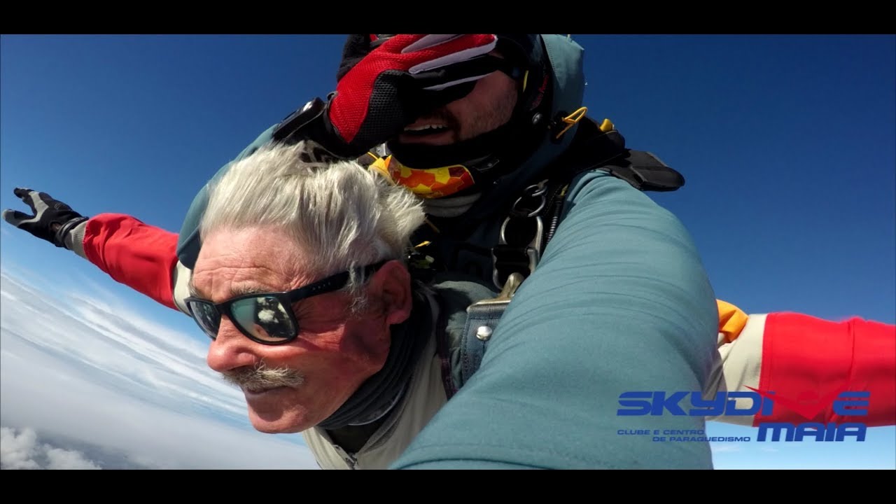 Skydive Maia - Salto Tandem 4000m - António Dias| 81 ANOS | JANEIRO 2018