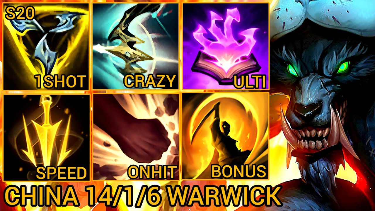 Warwick MVP Jungle S Rating 14/1/6 - China Wild Rift New Meta Build & Runes By Tiarty