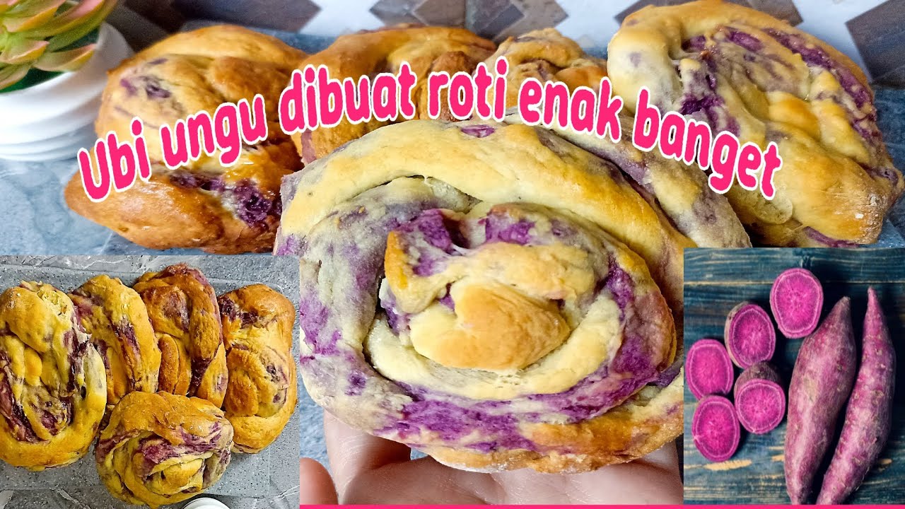 PUNYA UBI UNGU DIBUAT ROTI ENAK BANGET GARING DILUAR LEMBUT DIDALAM