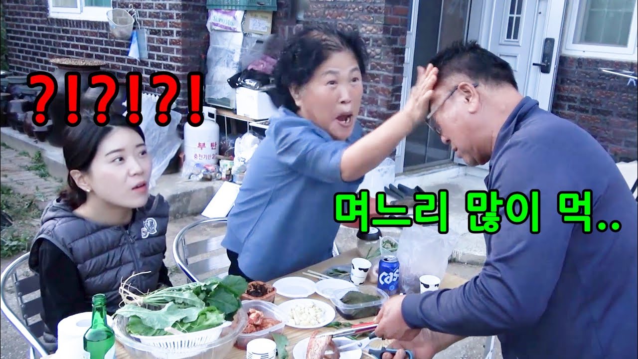 아빠가 며느리만 챙기니까 심술난 엄마ㅋㅋㅋㅋ모기잡는척 귀싸대기 날림ㅋㅋㅋㅋ