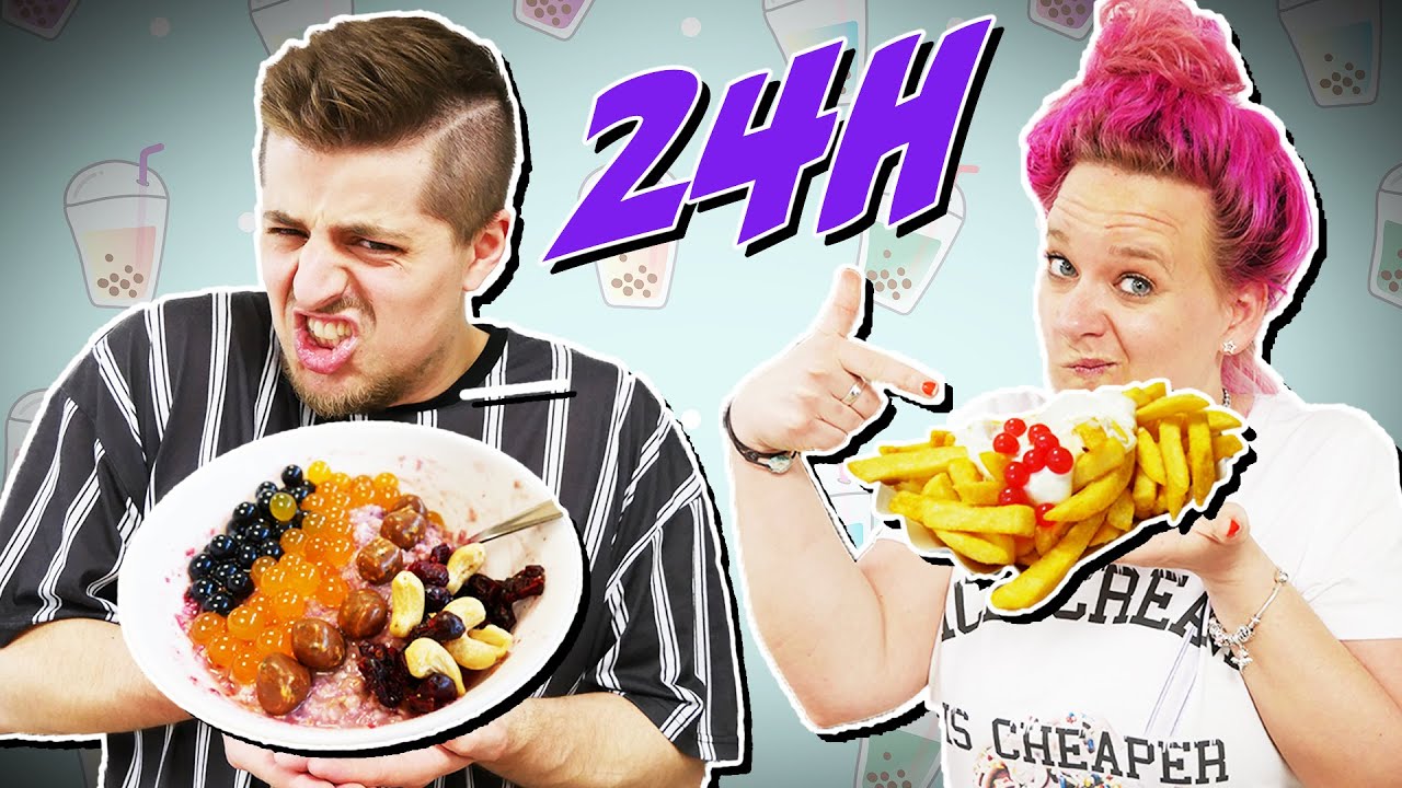 BUBBLE TEA EXTREM | 24H NUR ALLES mit BUBBLE TEA PERLEN ESSEN & TRNKEN