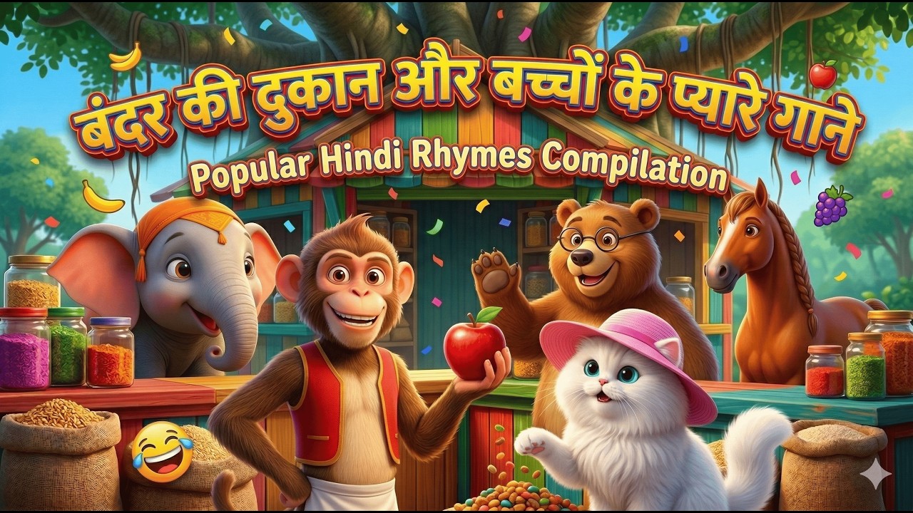 🐵 Bander Mama & Popular Hindi Rhymes Compilation | 1 hour Non-Stop Fun | Hindi Nursery Rhymes!
