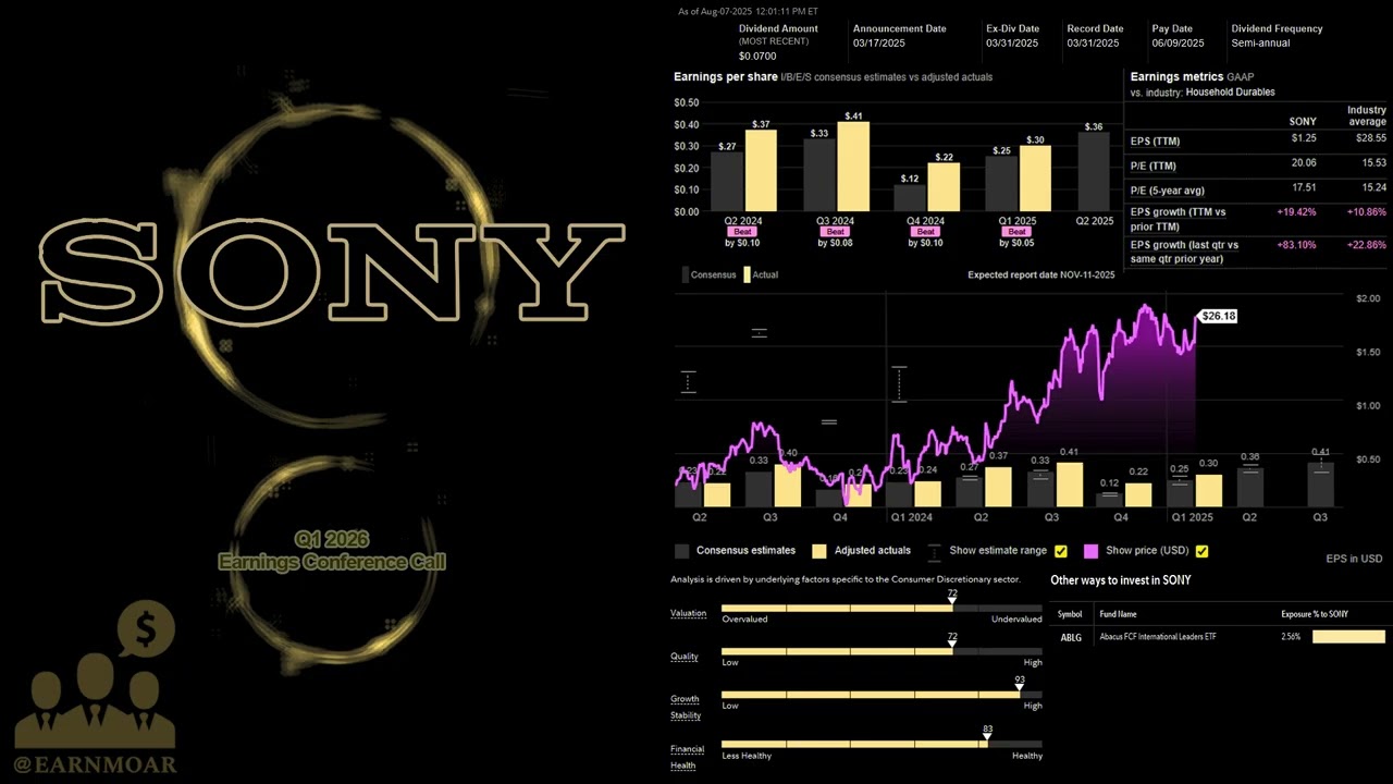 $SONY Sony Group Q2 2025 Earnings Conference Call