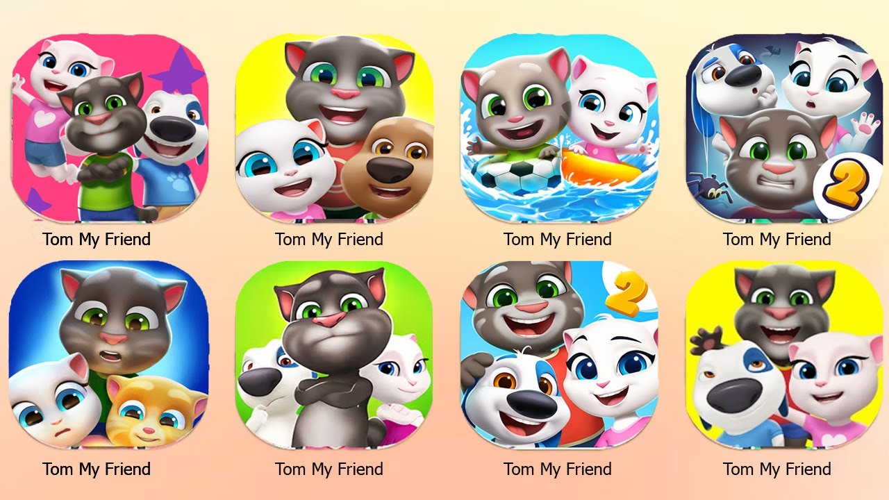 My Talking Tom Cat 2025,Tom Gold,Blast Park,Angela 2,Talking Tom Finds,My Tom 2