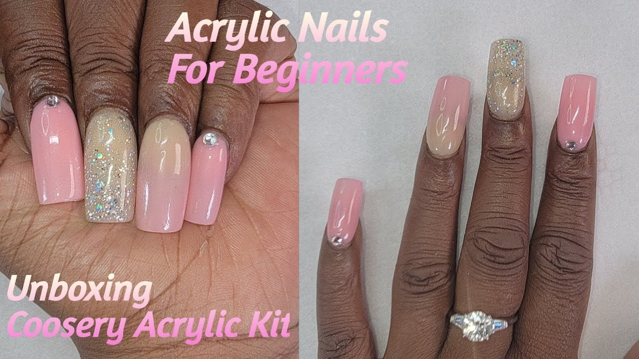 Trying Coosery Acrylic Nail Kit| Acrylic Nails For Beginners| Nails At Home