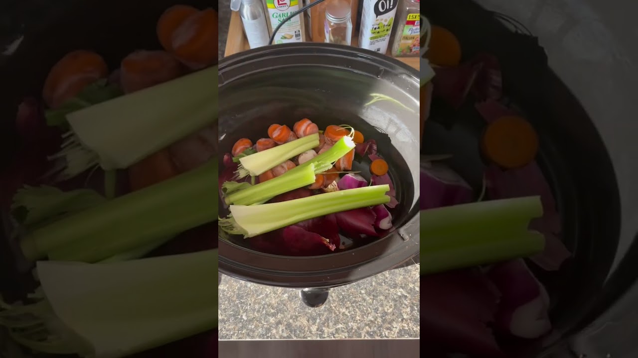 Turkey bone broth in the slow cooker #bonebroth #slowcookerrecipe #turkey
