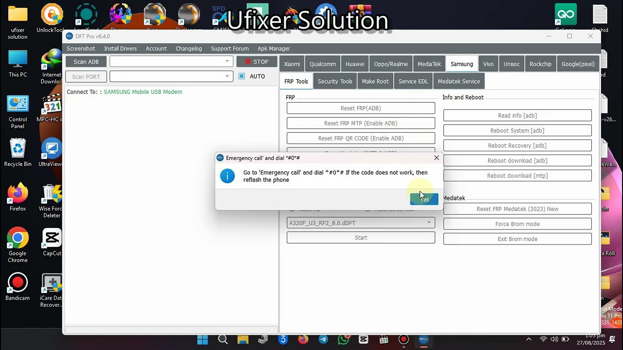 ANDROID 15 All GALAXY PHONE'S MTK FRP | 1 CLICK FRP | 2025 (Ufixer Solution) #frpremove
