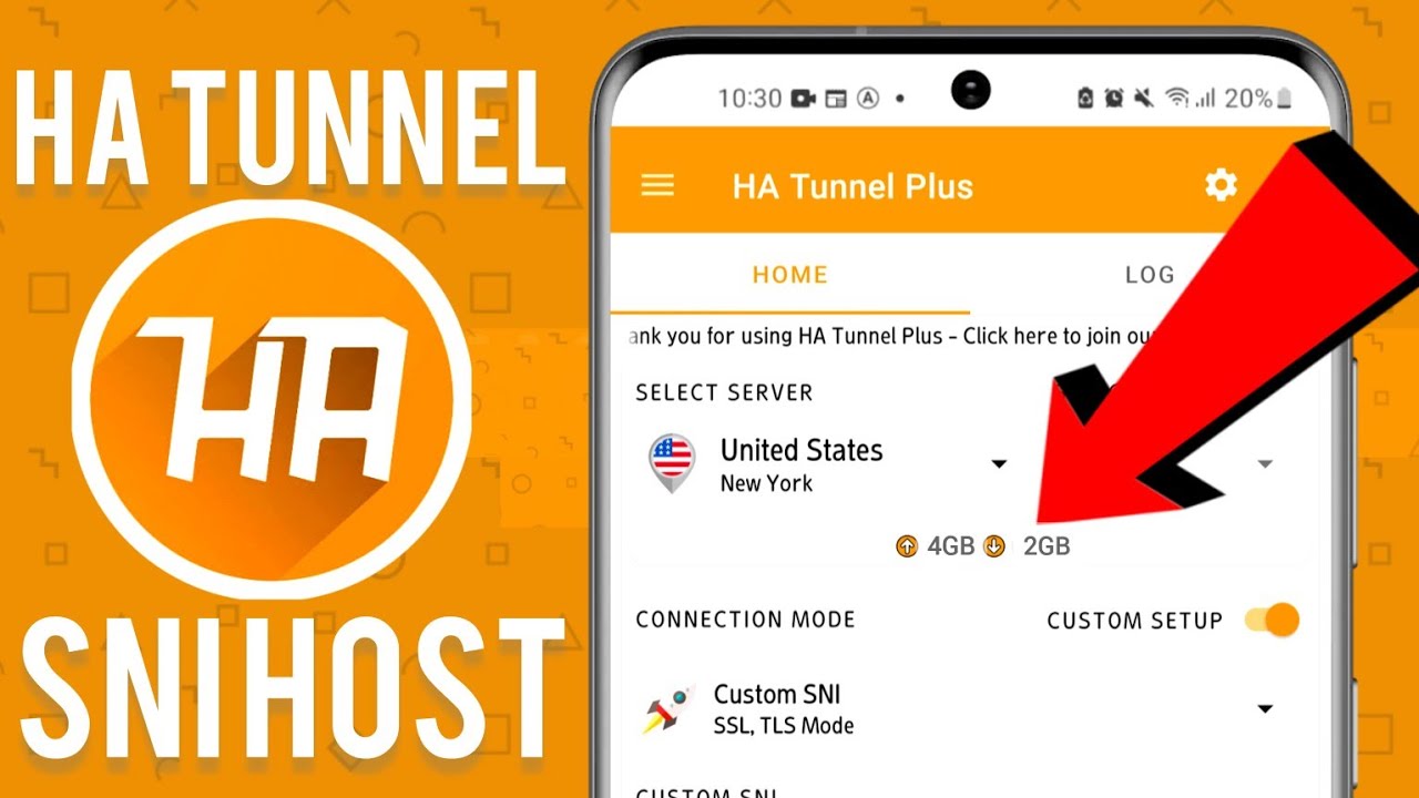 Как настроить HA Tunnel Plus на хосте с пользовательским SNI для быстрого и безопасного интернета...