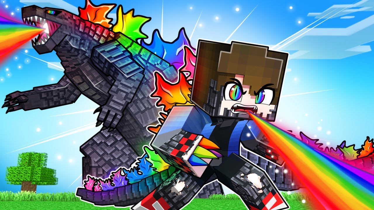 O GAROTO GODZILLA ARCO ÍRIS no Minecraft