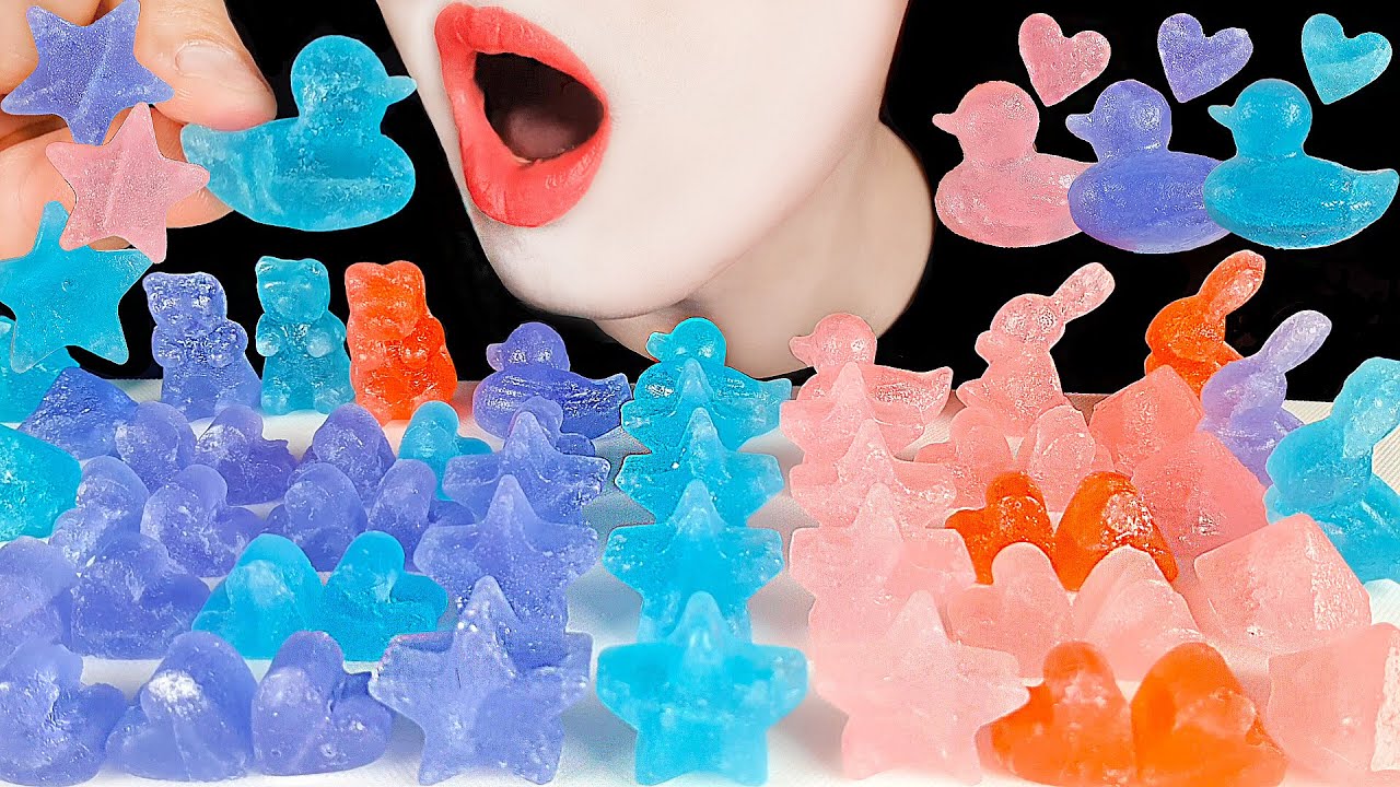 ASMR KOHAKUTO *JEWEL CANDY* MUKBANG 다양한 모양 코하쿠토 *먹는 보석* 먹방 NO TALKING EATING SOUNDS