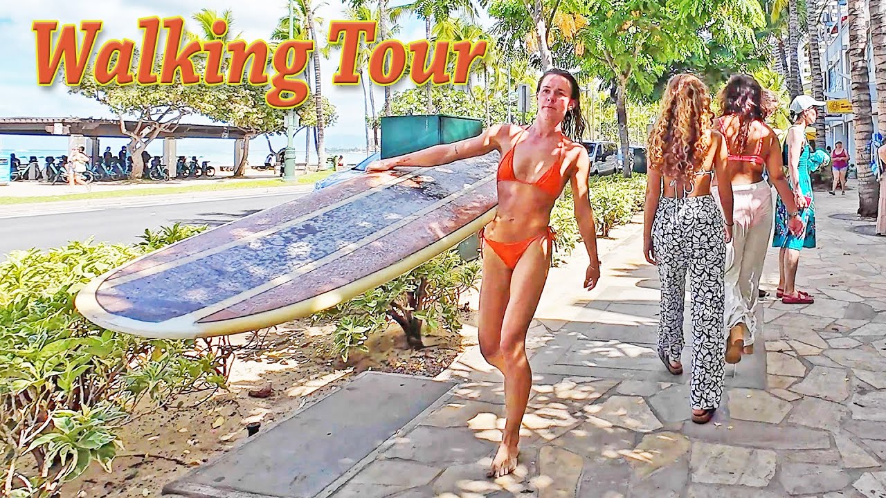 WALKING TOUR 🏖 3 Hours - Walking on the Beach & Street in Waikiki, HAWAII [2025] #vacation #walking