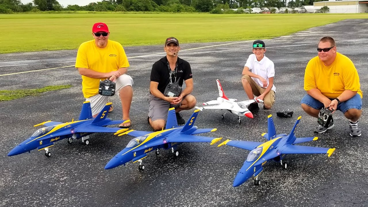 Freewing F-18 Blue Angels GAGGLE at ImperialRC By: RCINFORMER