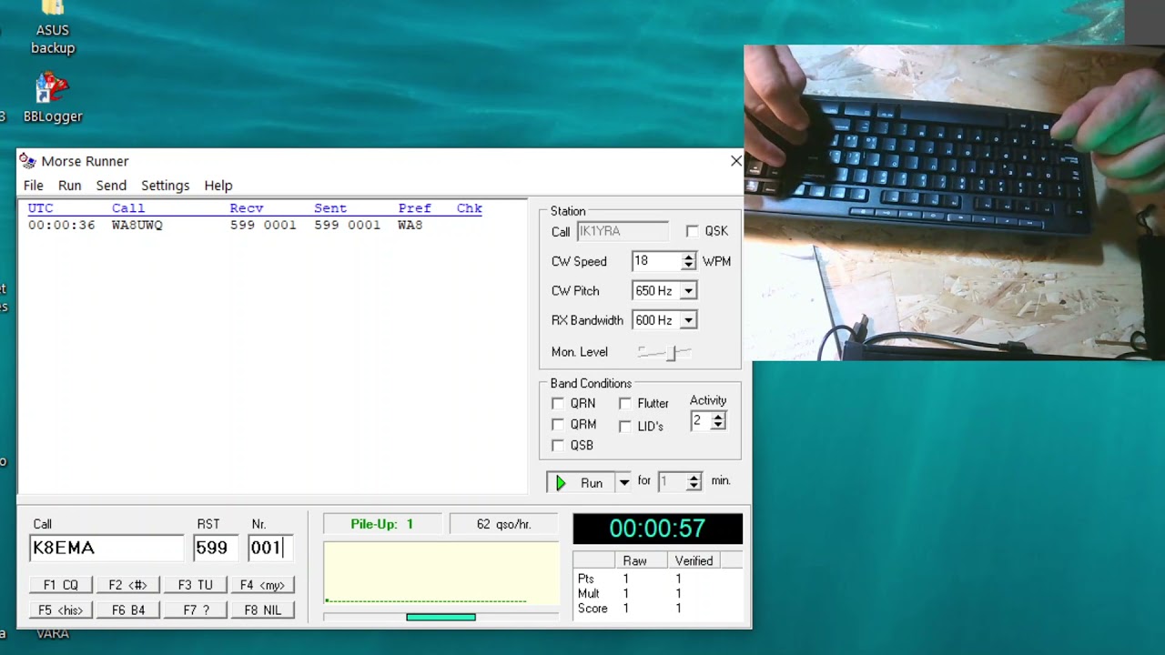 Morse Runner,  simulatore molto realistico di QSO in CW