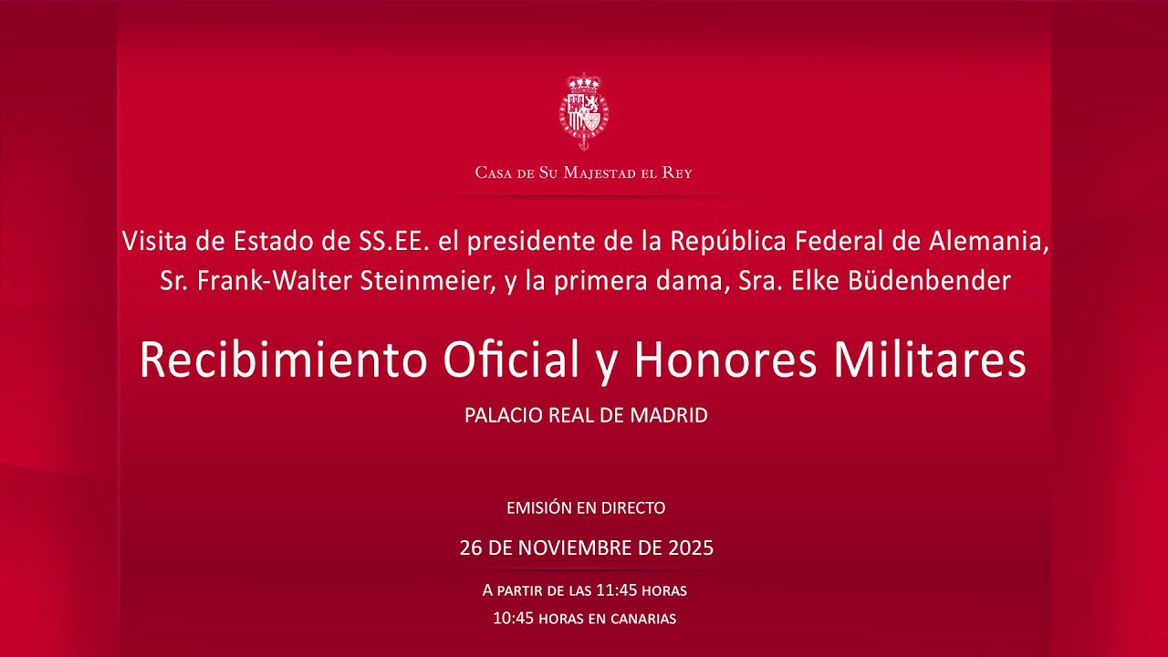 Recibimiento oficial de los Reyes al Presidente de la Rep&uacute;blica Federal de Alemania y Primera Dama