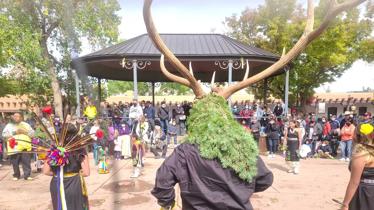 INDIGENOUS PEOPLES DAY – SANTA FE NEW MEXICO PLAZA  2021 -  Sky City  Pueblo Dance Group   -  2