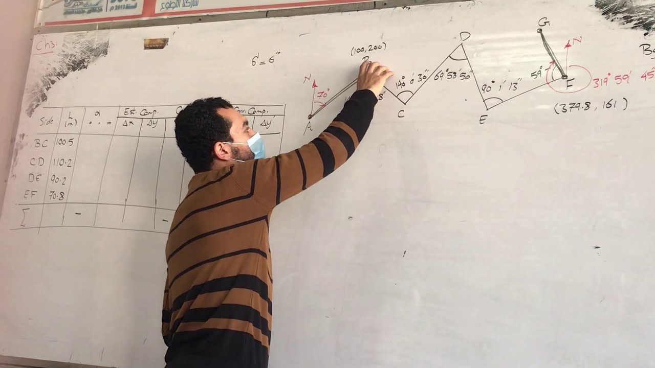 ضبط مضلعات التيودوليت-الجزء الثاني.. م/أحمد نبيل - الفرقة الأولى مدنى - كلية الهندسة جامعة الزقازيق