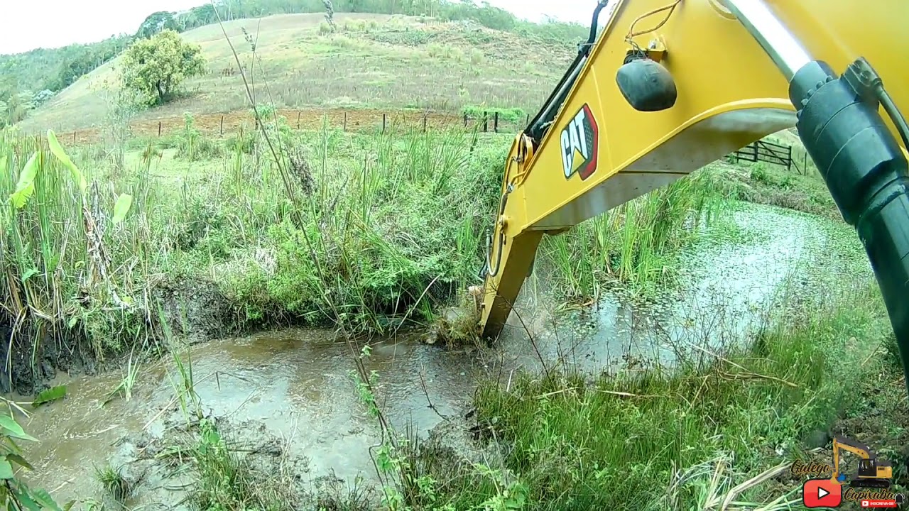 GALEGO CAPIXABA como iniciar uma reforma de açúde parte 01 com escavadeira hidráulica CAT 313