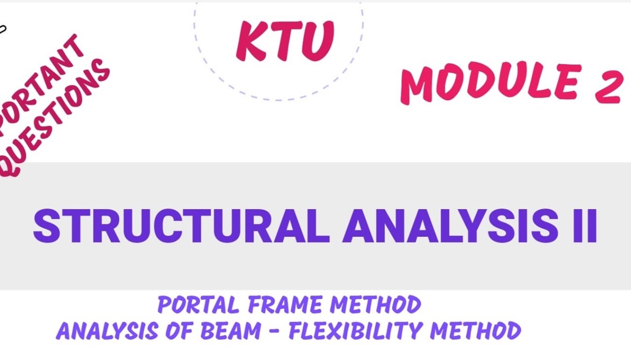Module 2 // portal method // analysis of beam by flexibility method // 2019 scheme // ktu