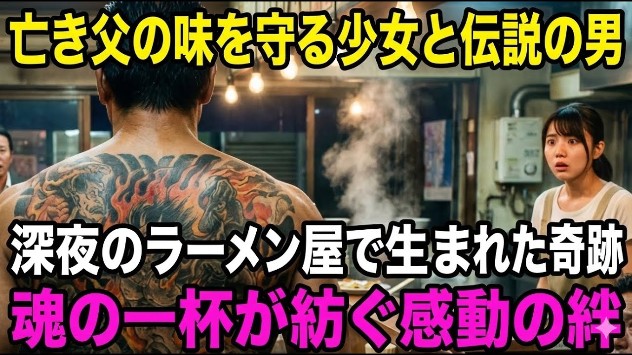 ヤクザも震える伝説の彫り師。ラーメン屋店主の少女が、背中の「禁断の刺青」に隠された亡き父との熱い涙の約束を知った時…！