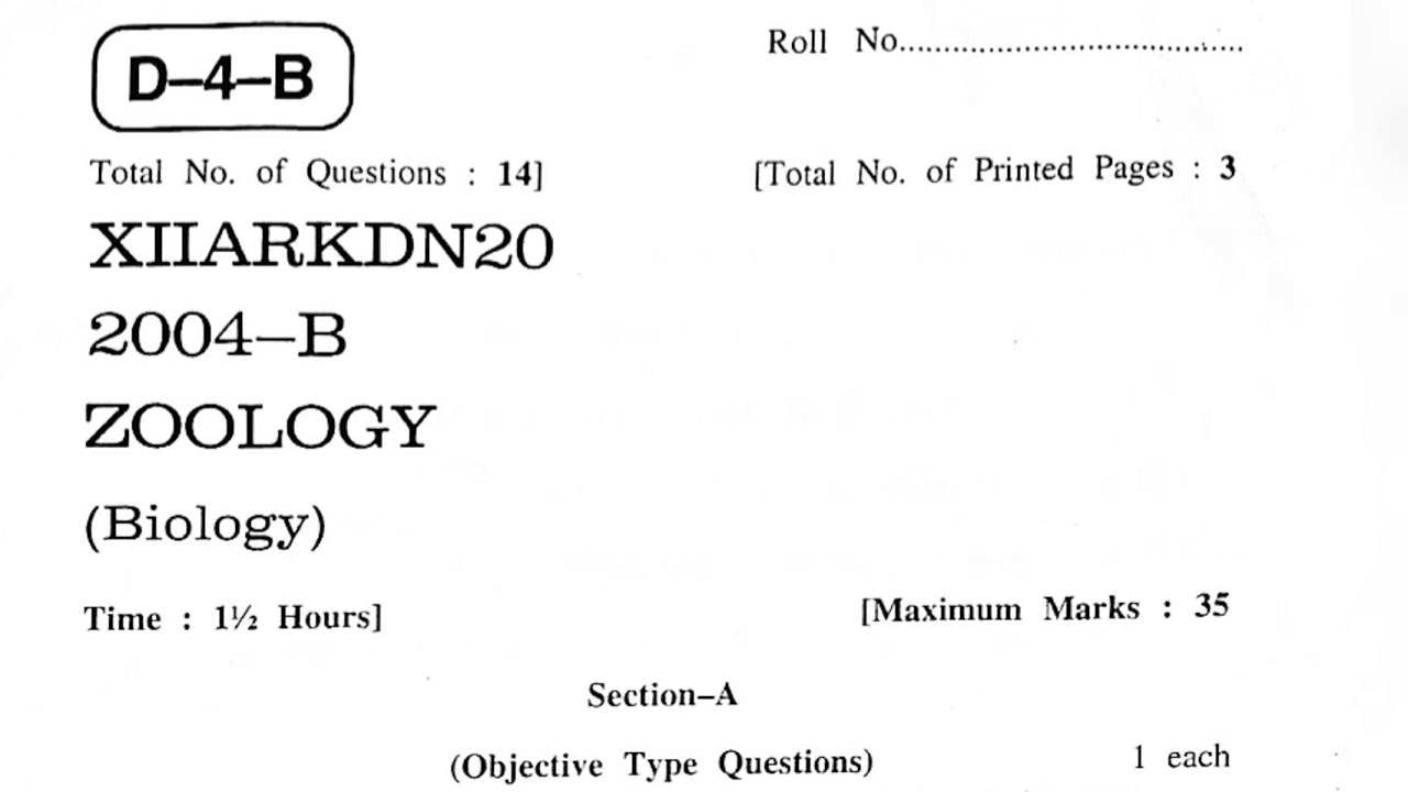 12th class 2020 Biology paper kashmir division JKBOSE | 06-dec-2020 | botany | zoology