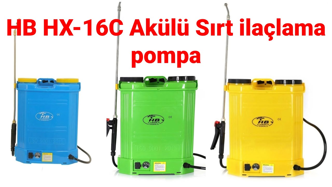HB Garden Tools HX-16C Şarjlı Akülü Sırt Pulverizatör İlaçlama Sıvı Püskürtme Pompa 16L teleskopik