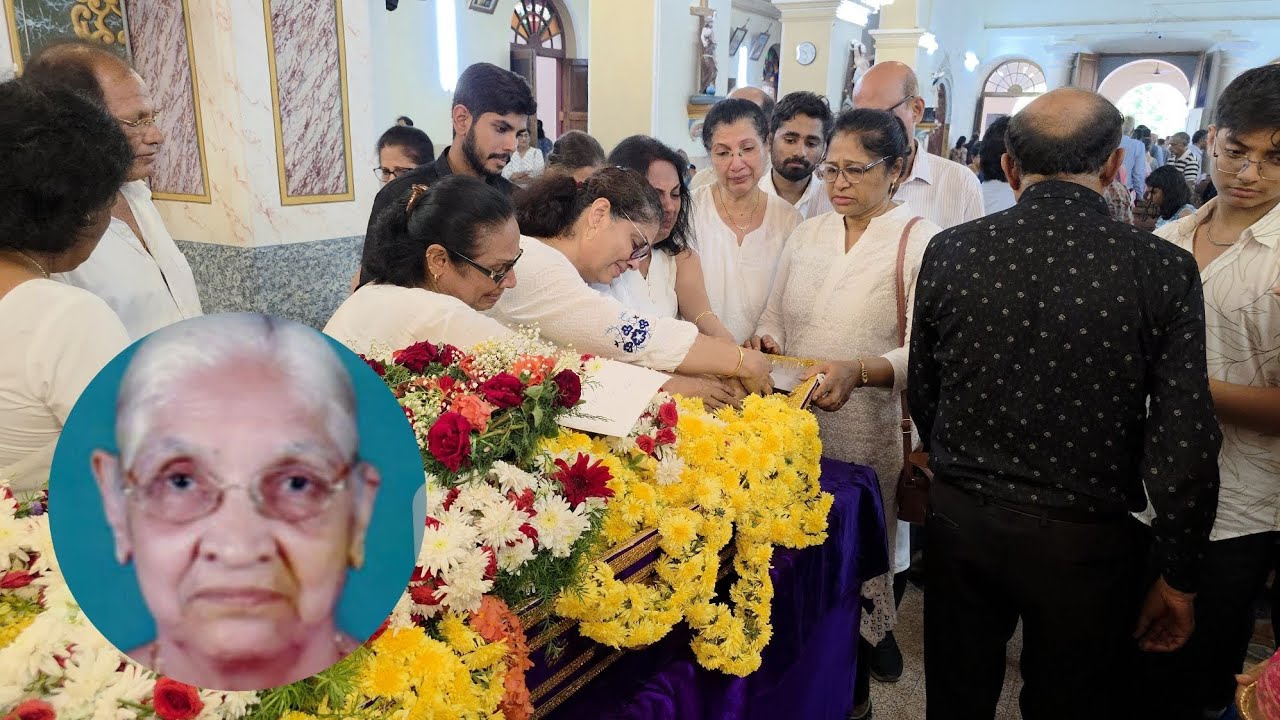 Funeral of Philomena Rodrigues(94)w/o late Raymond m/o Dennis 9 children,Holy Cross ward, Agrar Bant