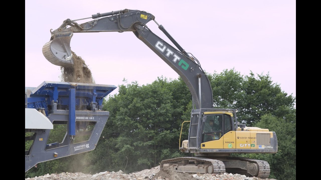 Volvo EC 290 C mit Oil Quick beschickt Kleemann MR 130 Z Brecher  (HD)