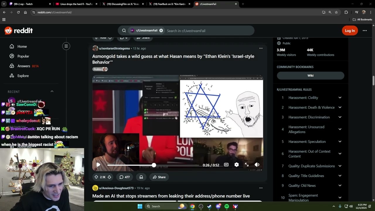 Мысли xQc о волне ненависти к Израилю