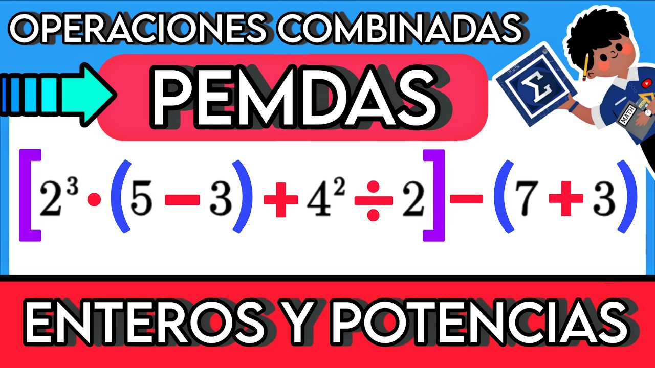▶️ OPERACIONES COMBINADAS con NÚMEROS ENTEROS | Potencias, Suma, Resta, Multiplicación y División 🚀