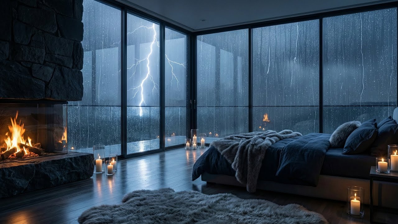 Goodbye Insomnia With Heavy Rain Sound | Sleep FAST with Heavy Rain - Rainfall for Insomnia Relief