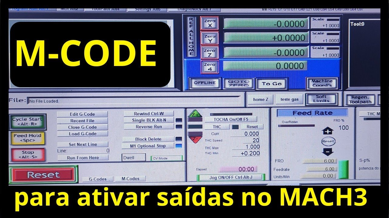 como criar código M para ativar qualquer saída do mach3, e algumas funções.