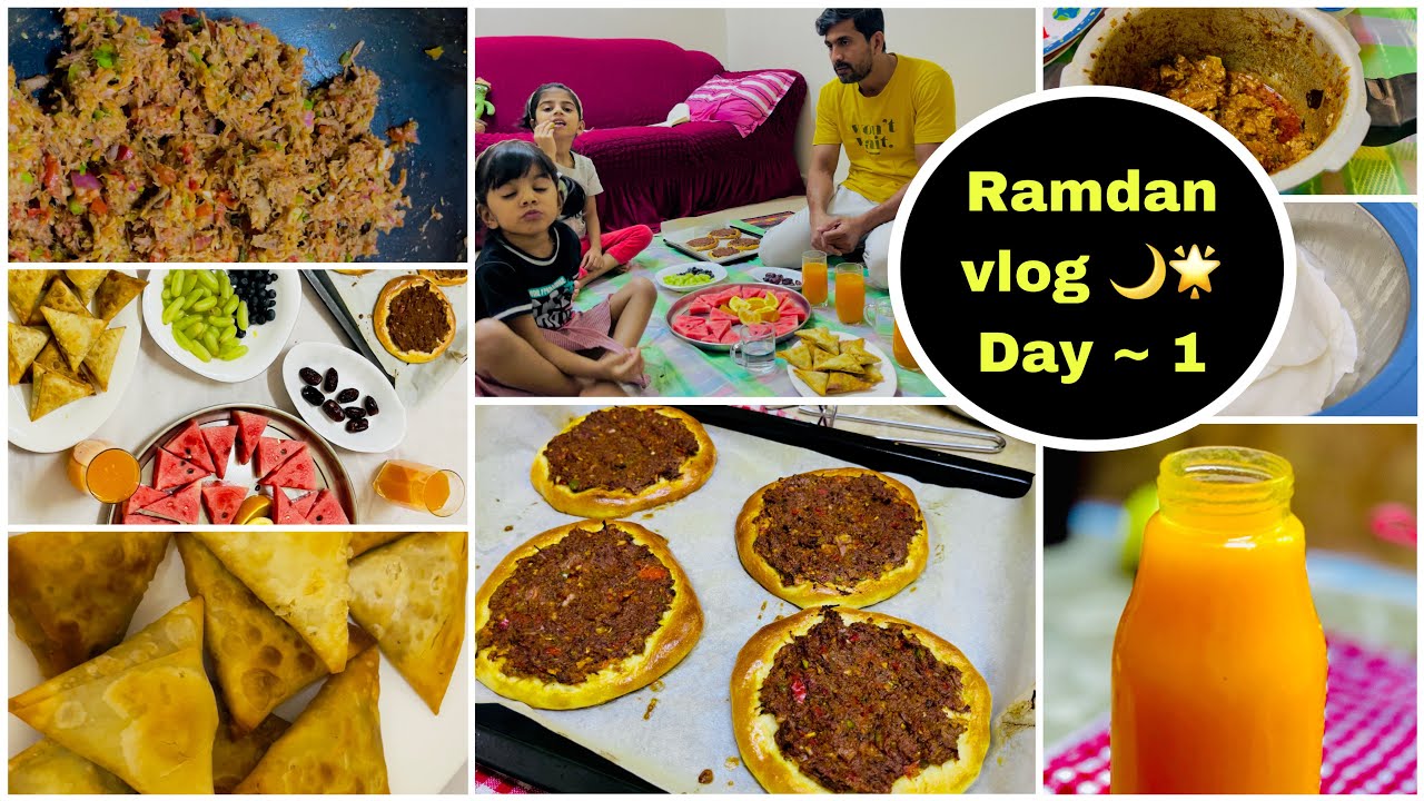 🌙🌟 Ramadan vlog day 1 | Ramadan special recipes | Lahmajeen recipe | carrot lemonade juice |