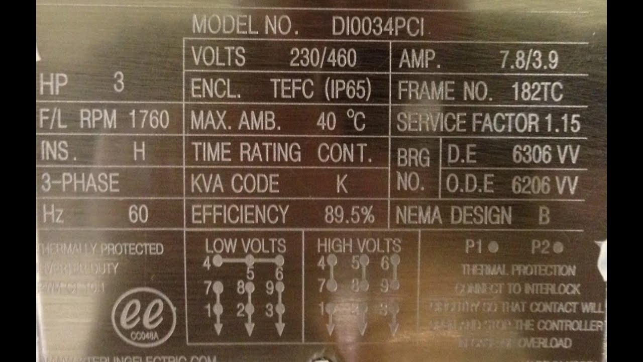 9 LEADS MOTOR  HIGH/LOW VOLTAGE STAR CONNECTION
