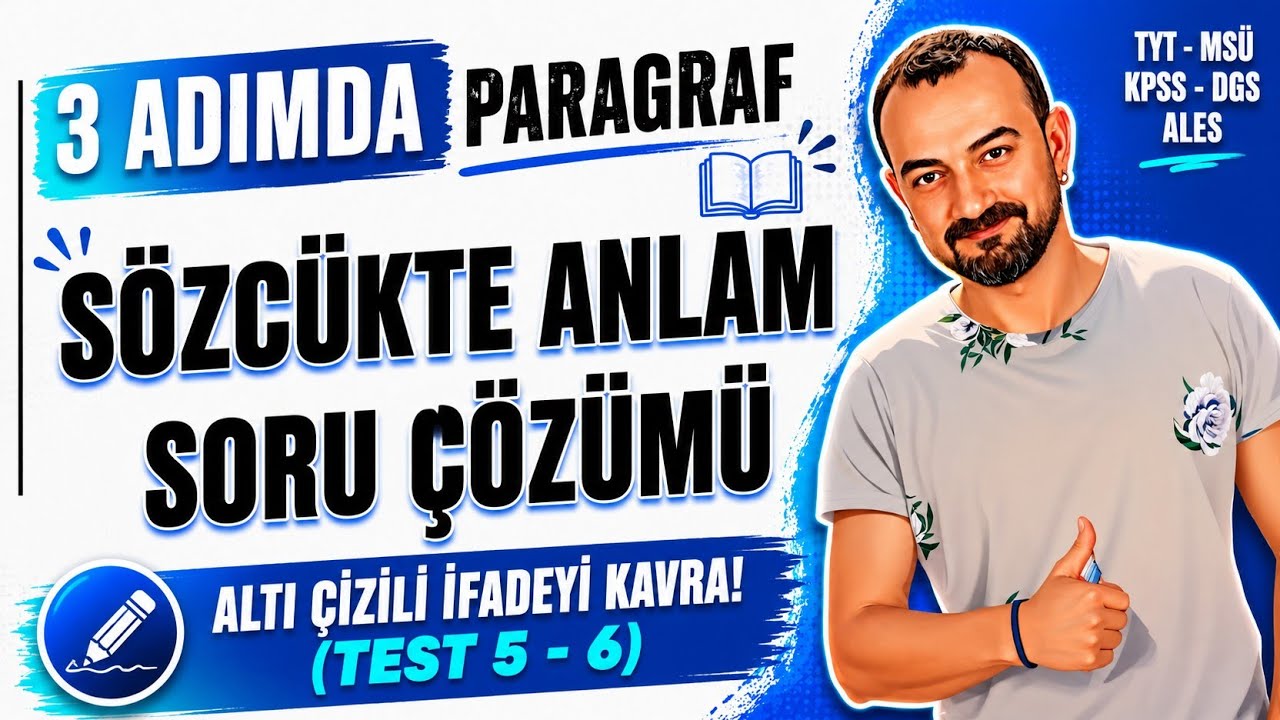 📌 6) Sözcükte Anlam Soru Çözümü | Altı Çizili ve Tırnak İçindeki İfadeyi Kavra | Ortak Çözüm Tekniği