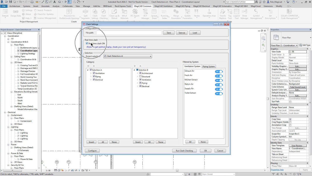 MagiCAD 2019 for Revit / The all new MagiCAD Clash Detection