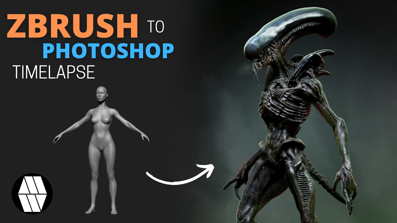 ZBrush to Photoshop Timelapse - 'ALIEN' Concept