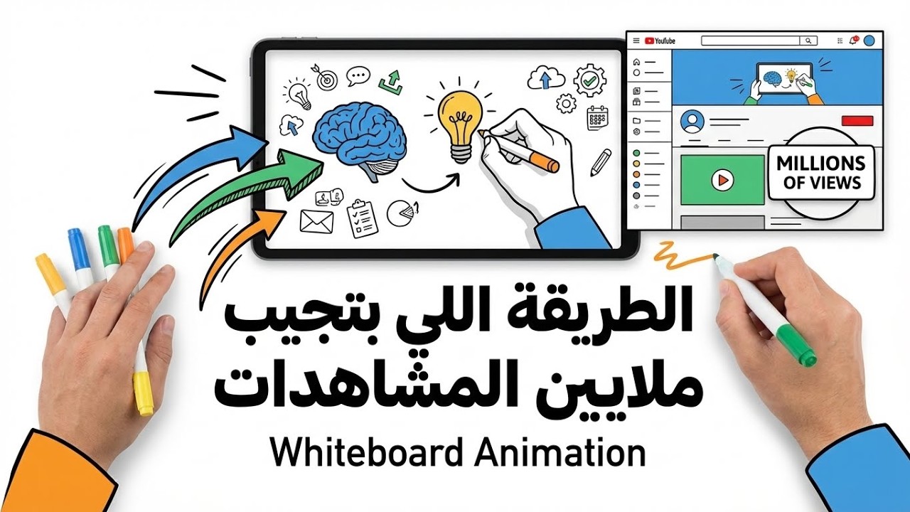 إزاي تصنع فيديوهات انيمشن السبورة البيضاء الاحترافية ..مجانًا 100%!