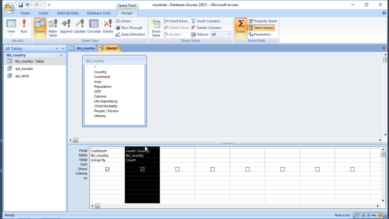Microsoft Access - Grouping / Aggregate Queries